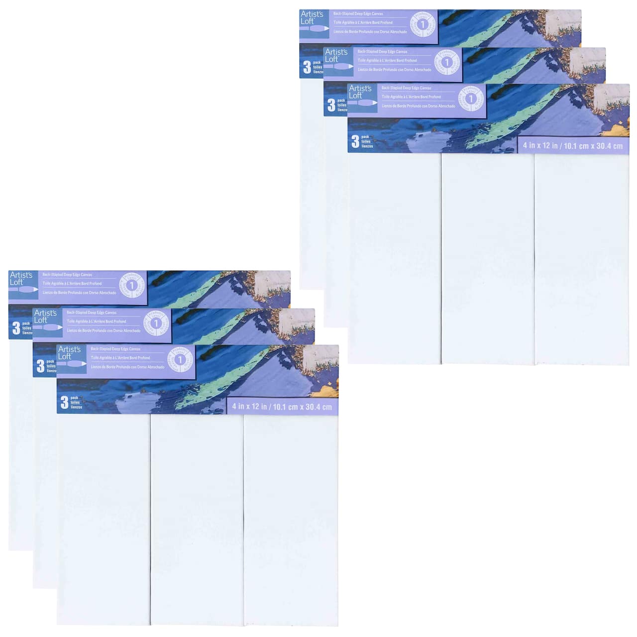 6 Packs: 3 ct. (18 total) Level 1 4" x 12" Deco Canvas Pack by Artist's Loft®